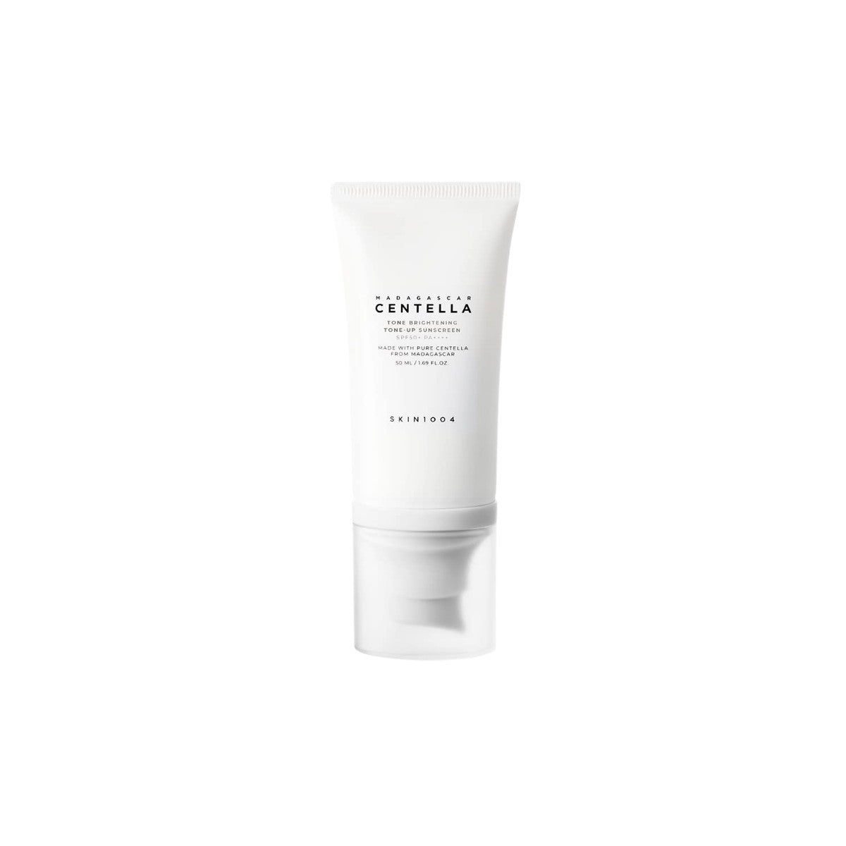 SKIN1004 Madagascar Centella Tone Brightening Tone Up Sunscreen 50ml – mineral sunscreen with centella asiatica for radiant, protected skin available at Atelier De Glow UK.