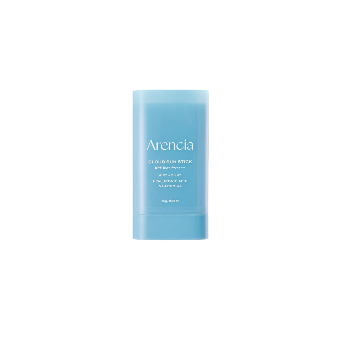 Arencia Cloud Sun Stick – 18g Korean weightless sun stick with a silky, cloud-like matte finish available at Atelier De Glow UK.