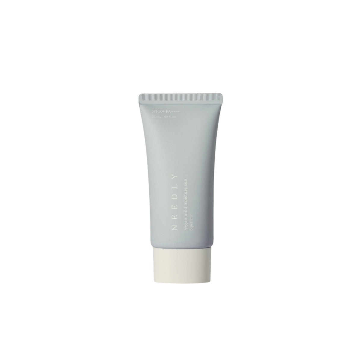 NEEDLY Vegan Mild Moisture Sun SPF 50+ PA++++ 50ml – hydrating vegan sunscreen formulated with plant squalane, ceramides, and hyaluronic acid for deep moisture available at Atelier De Glow UK.
