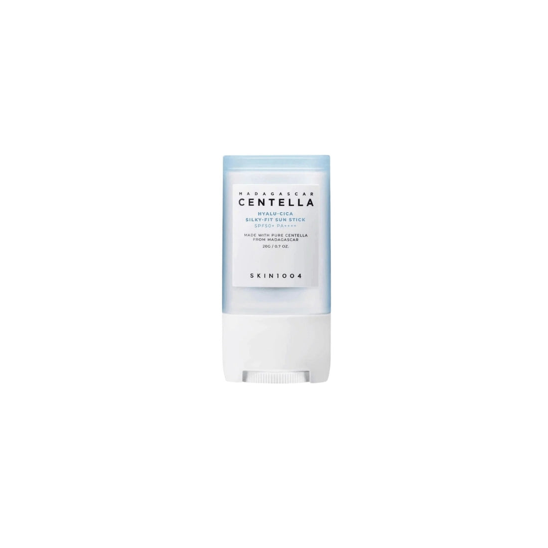 SKIN1004 Madagascar Centella Hyalu-Cica Silky-Fit Sun Stick – soothing SPF50+ PA++++ chemical sunscreen with hyaluronic acid and centella asiatica available at Atelier De Glow UK.