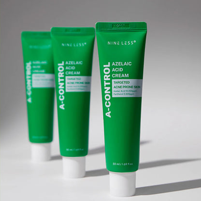 NINELESS Azelaic Cream for persistent rosacea redness, inflamed hormonal acne bumps, clogged pores, and dark acne scars – Soothing treatment from Atelier De Glow UK.