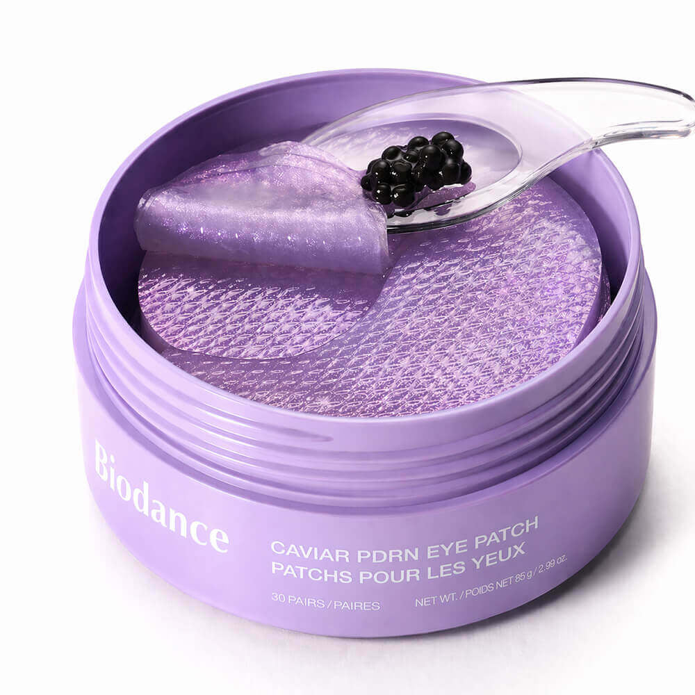 Premium black-tinted hydrogel of Biodance Caviar Eye Patches – Nutrient-rich, high-adhesion patches that melt into the skin at Atelier De Glow UK.