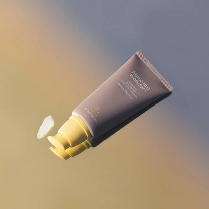 Soothing mineral sunscreen with fermented black rice, heartleaf, and niacinamide for hydrated, protected skin, shop the Haruharu Wonder collection at Atelier De Glow UK.