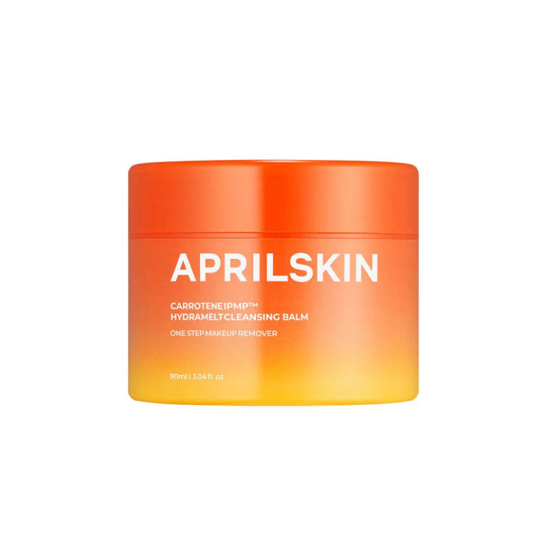 APRILSKIN Carrotene IPMP Hydramelt Cleansing Balm – Antibacterial Korean oil cleanser with Beta-Carotene and IPMP technology available at Atelier De Glow UK.