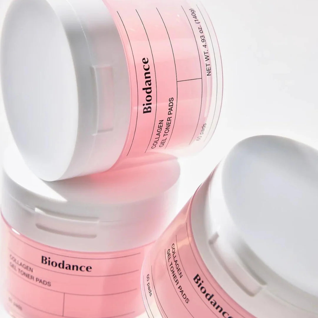 Biodance Collagen Toner Pads for sagging stretched pores, dry paper-like skin flaking, midday makeup cracking, and sensitive skin barrier redness – Plumper from Atelier De Glow UK.