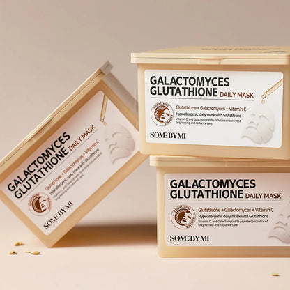 Some By Mi Galactomyces Glutathione Daily Mask for reviving dull, tired skin and improving uneven skin tone to reveal a brighter, more luminous look from Atelier De Glow UK.