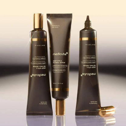 Medicube Vitamin A Serum – Professional-grade "Structural Cellular Renewal Matrix &amp; Soft-Focus Wrinkle Blur" for securing a smooth "Glass Skin" base, shop at Atelier De Glow UK.