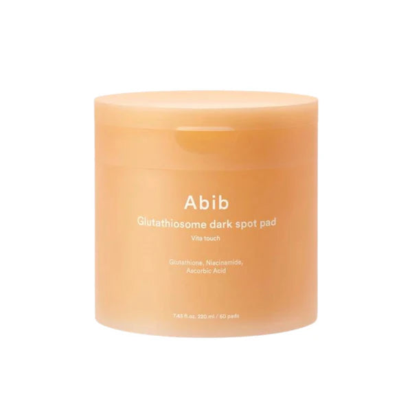 Abib Glutathiosome Dark Spot Pad Vita Touch – 60 Korean toner pads with liposomal Glutathione and Vitamin Complex available at Atelier De Glow UK