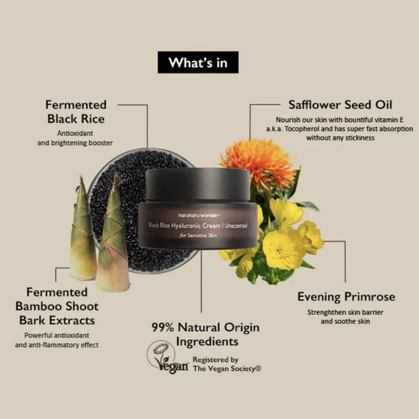 Rich yet lightweight, fast-absorbing texture of Haruharu Wonder Unscented Cream – Non-greasy finish for daily hydration at Atelier De Glow UK.