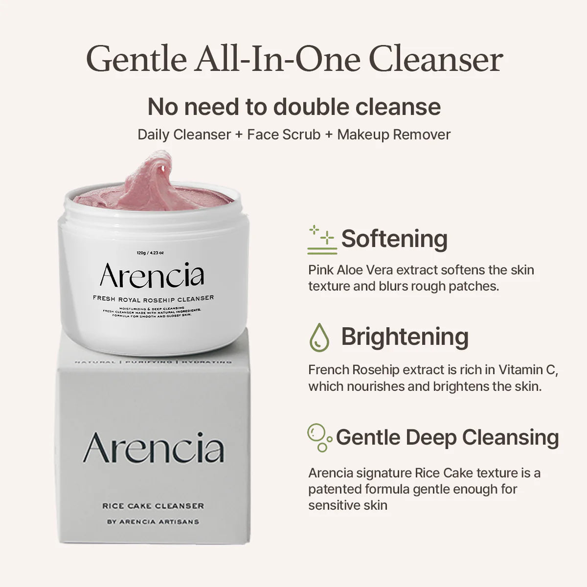 Arencia Fresh Royal Rosehip Cleanser 120g