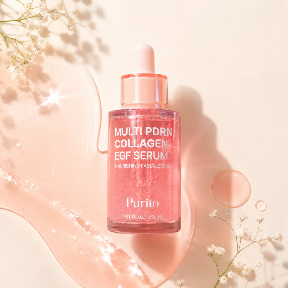 Purito SEOUL Multi PDRN Collagen EGF Serum for targeting loss of elasticity, fine lines, and dullness to reveal a more resilient and youthful complexion from Atelier De Glow UK.