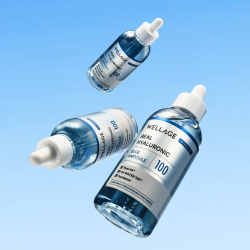 Applying WELLAGE Hyaluronic Blue Ampoule for instant plumping - K-beauty hydration hero - Atelier De Glow UK