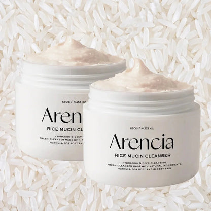 Fermented Rice Mucin in Arencia Cleanser – Natural Korean skincare for "Mochi Skin" elasticity and brightening at Atelier De Glow UK.