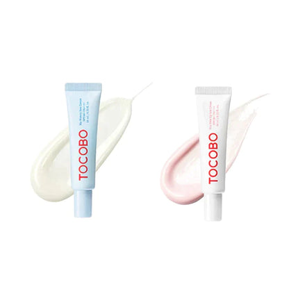 TOCOBO Sun Care Mini Duo – 2 piece travel-size vegan SPF50+ PA++++ sunscreen set including Bio Watery and Vita Tone Up formulas available at Atelier De Glow UK.