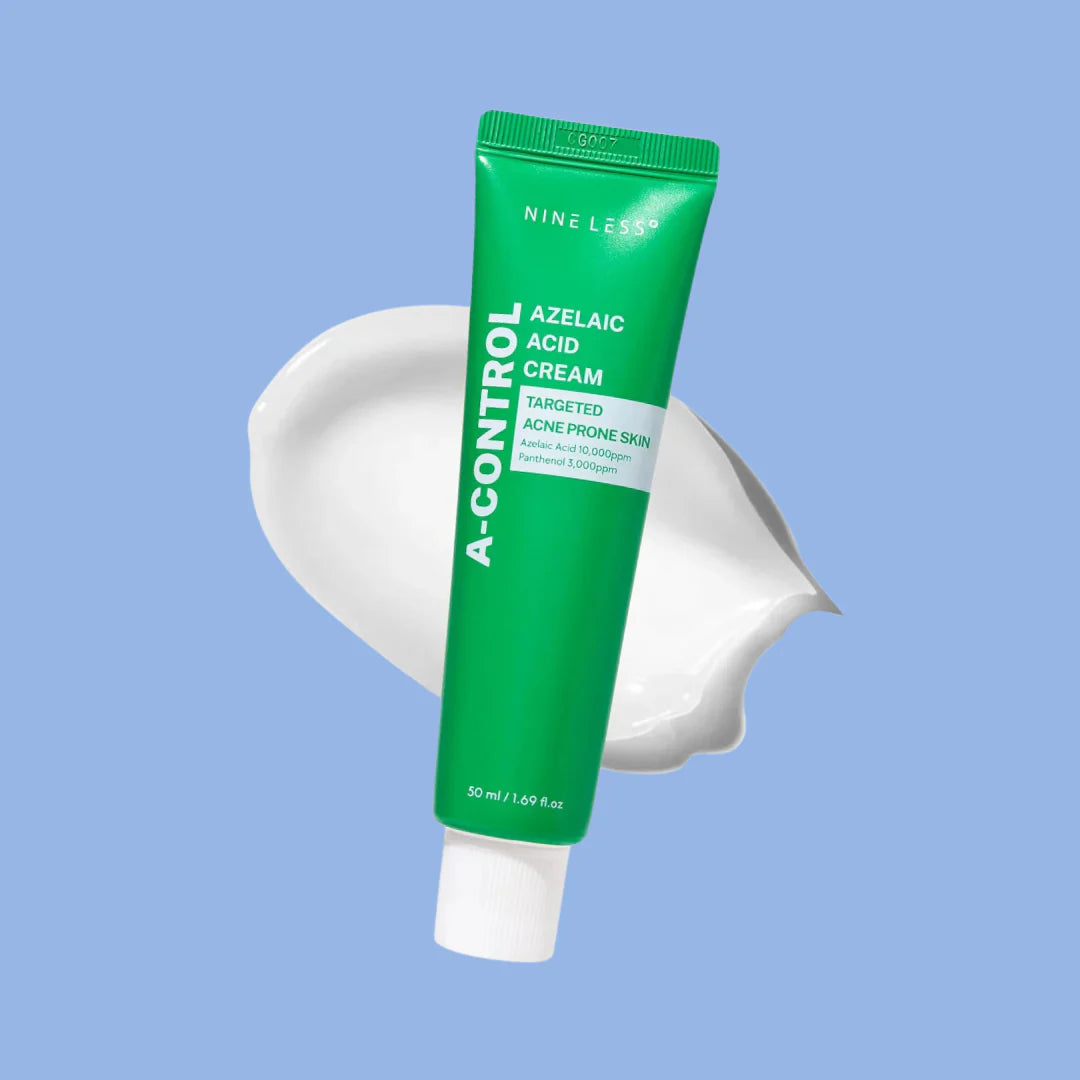 Weightless, fast-absorbing, and silky translucent gel-cream texture of NINELESS A-Control Cream melting into the skin barrier at Atelier De Glow UK.