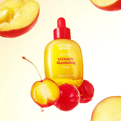 Lightweight, non-sticky pink texture of EQQUALBERRY Illuminating Serum – Fast-absorbing vitamin boost for daily radiance at Atelier De Glow UK.