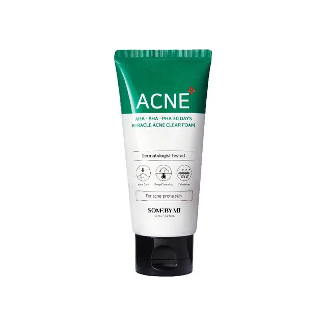 SOME BY MI AHA,BHA,PHA 30 Days Miracle Acne Clear Foam Mini 50ml | Atelier De Glow