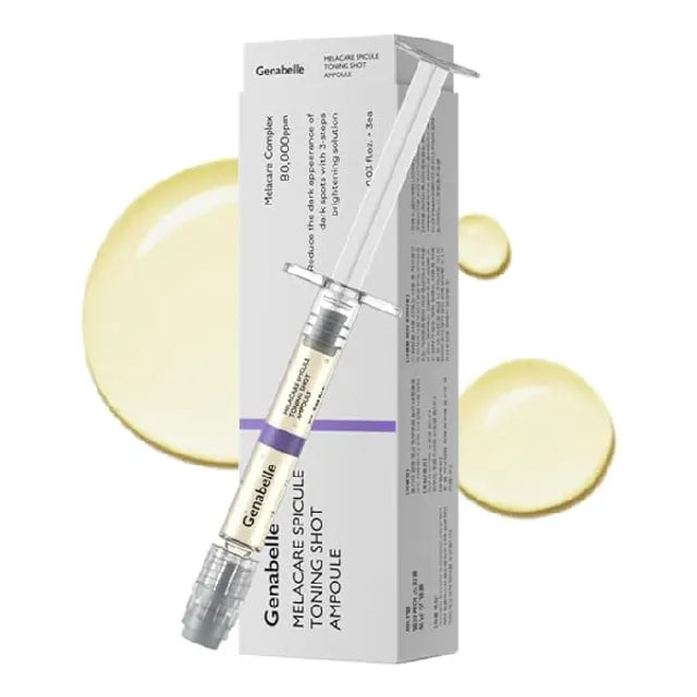 Genabelle Melacare Spicule Toning Shot Ampoule – 3pc professional set with Tranexamic Acid, Glutathione, and sea sponge Spicules available at Atelier De Glow UK.
