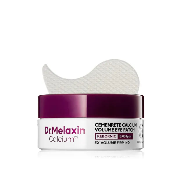 Dr.Melaxin Cemenrete Calcium Volume Eye Patch jar – Patented Cemenrete™ technology and 10,000ppm Calcium infused Korean eye care at Atelier De Glow UK.