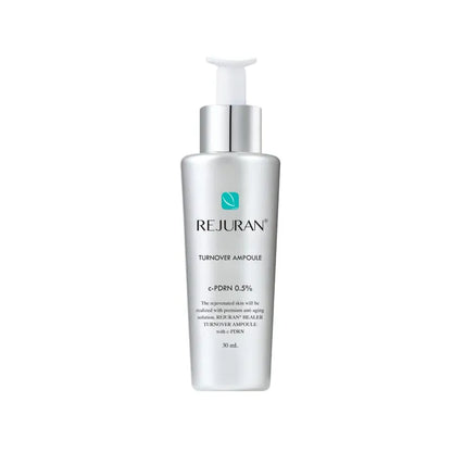 REJURAN Turnover Ampoule – 30ml intensive repair treatment featuring patented c-PDRN DNA technology available at Atelier De Glow UK.