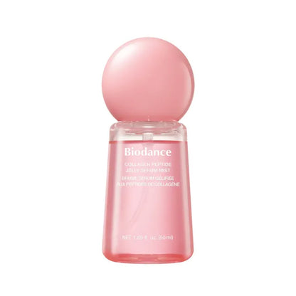 Biodance Collagen Peptide Jelly Serum Mist – 50ml hydrating micro-mist with ultra-low molecular collagen available at Atelier De Glow UK.