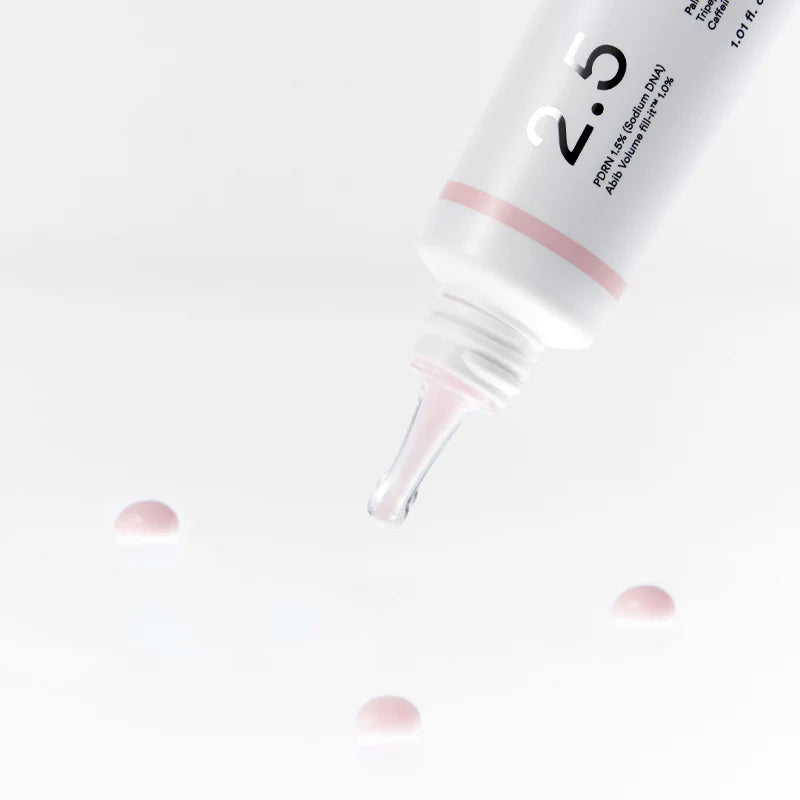 Soft pink emulsion texture of Abib PDRN Volume Fill-it Booster Crème melting clear and absorbing comfortably onto targeted expression lines at Atelier De Glow UK.