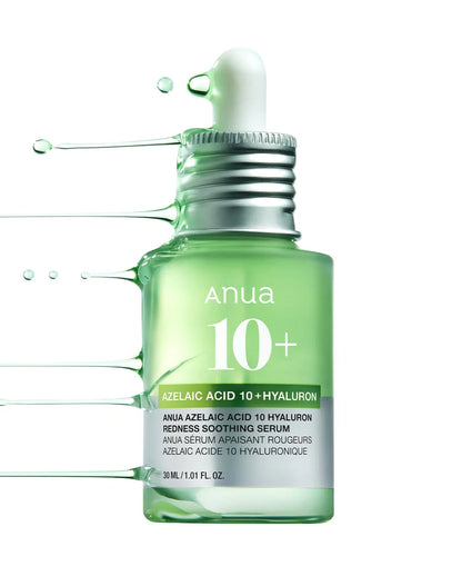 Anua serum for rosacea, post-acne marks, and uneven skin tone – Soothing 10% Azelaic Acid "Redness Eraser" from Atelier De Glow UK.