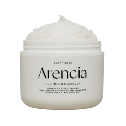 Arencia Rice Mucin Cleanser – 120g Korean fermented rice cleanser with a unique stringy mucin texture available at Atelier De Glow UK.