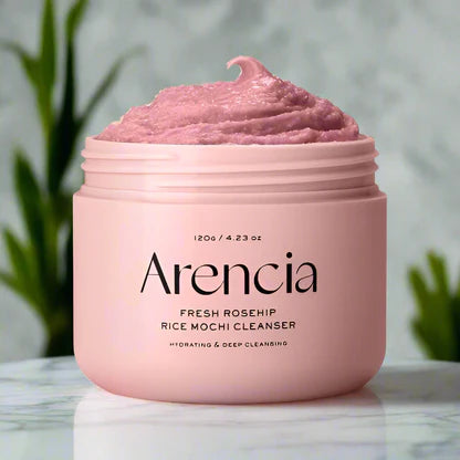 Chewy, artisanal texture of Arencia Royal Rosehip Cleanser – Natural Korean skincare for "Glass Skin" radiance and even tone at Atelier De Glow UK.
