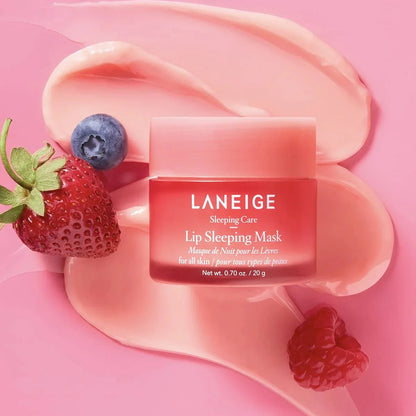 Laneige lip mask for peeling dry lips, chronic winter chapping, and deep vertical lip lines – Restorative "Berry Complex" balm from Atelier De Glow UK.