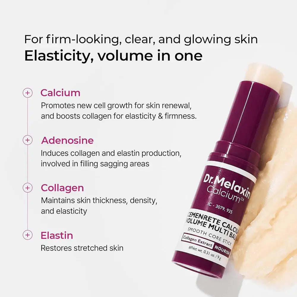 Dr.Melaxin balm for volume loss, sagging skin, and deep wrinkles – Intensive calcium-infused firming treatment for targeted repair from Atelier De Glow UK.