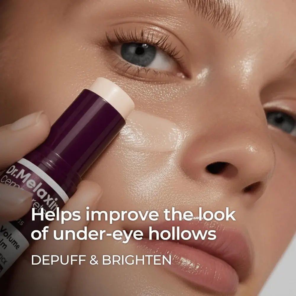 Targeted application of Dr.Melaxin Cemenrete stick on neck lines and smile lines – Mineral-rich anti-aging balm for localized skin tightening at Atelier De Glow UK.