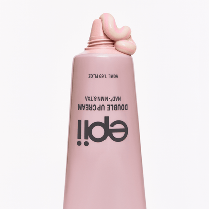 Smooth, elegant, and rapid-absorbing clinical emulsion texture of epii NAD+ NMN Cream melting flawlessly into the skin canvas at Atelier De Glow UK.