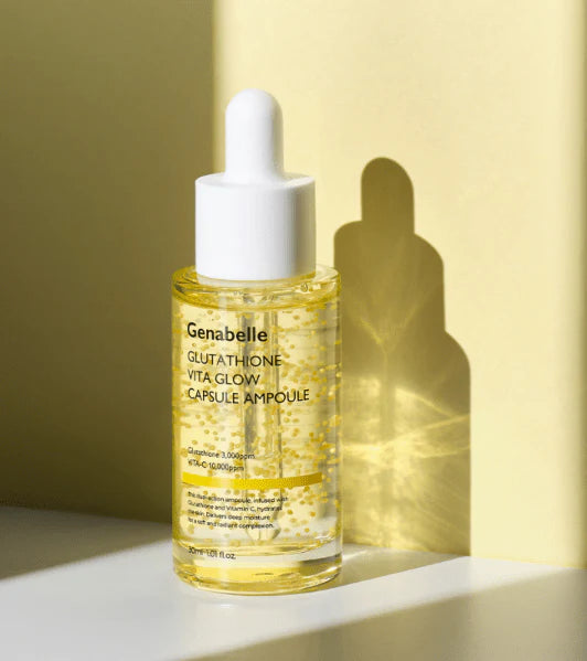 Genabelle Glutathione Serum – Professional-grade "Glow Infusion" for achieving a radiant, clear, and high-definition "Glass Skin" finish, shop at Atelier De Glow UK.