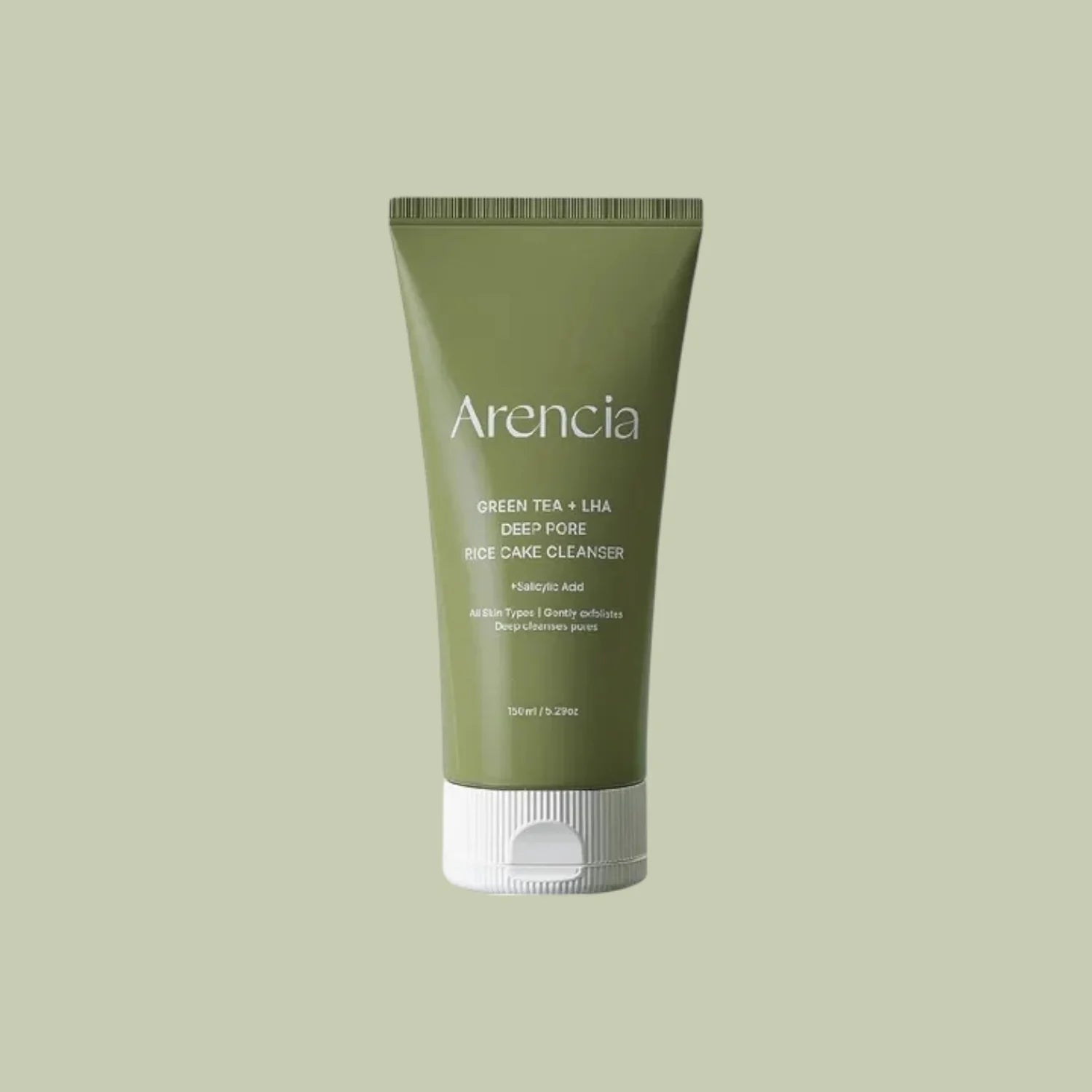 Arencia Green Tea + LHA Cleanser – Professional-grade Korean deep-pore treatment for sensitive skin, sebum control, and brightening, shop at Atelier De Glow UK.