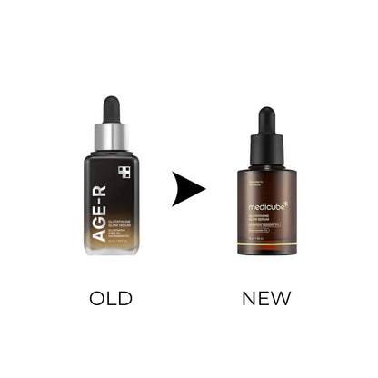 Medicube Glutathione Serum for stubborn sun-induced brown spots, sallow yellow undertones, post-inflammatory hyperpigmentation, and fine dehydration lines – Spot eraser from Atelier De Glow UK.