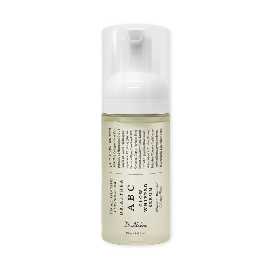 Dr. Althea ABC Glow Whipped Serum – 100ml multi-vitamin serum with Vitamin A, B3, and C derivatives available at Atelier De Glow UK.