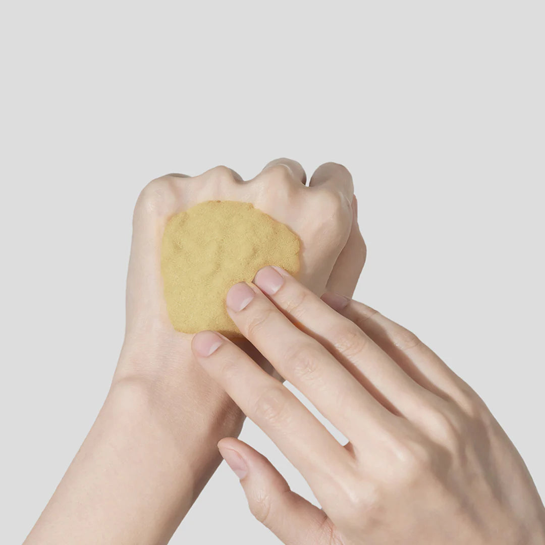 Transformative clay-to-bubble turmeric mask for acne-prone skin by P.CALM. Shop authentic K-Beauty at Atelier De Glow London.