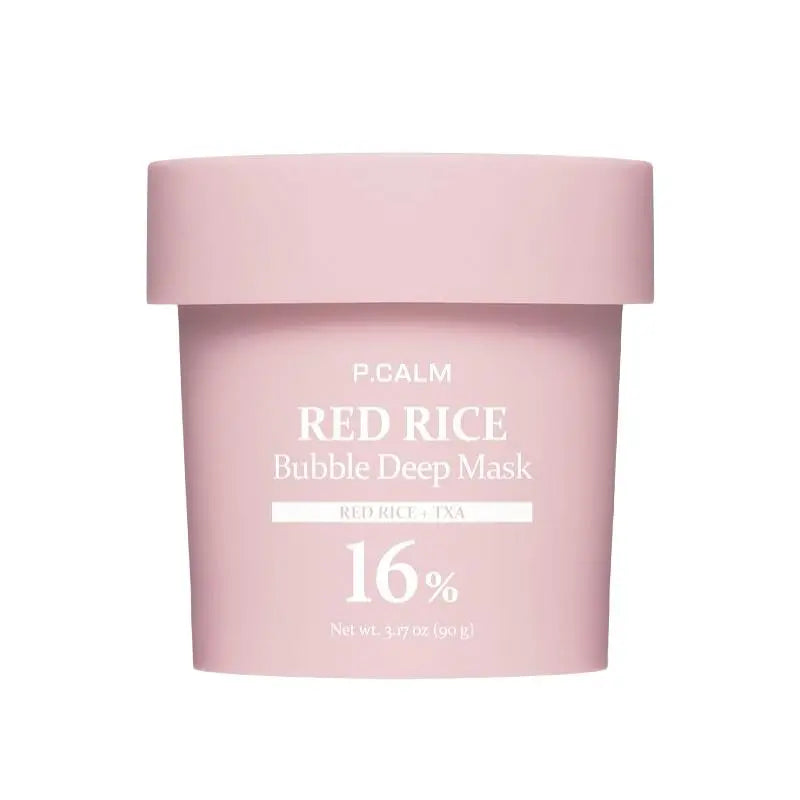 P.CALM Red Rice Bubble Deep Mask 90g for brightening and pore care, available at Atelier De Glow UK
