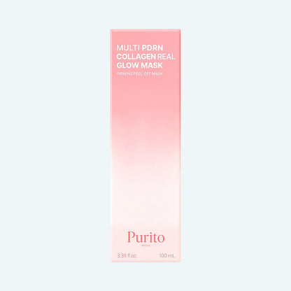 Purito SEOUL Real Glow Mask for treating severe afternoon skin dullness, fine dehydration lines, rough uneven texture flakes, and sallow lack of elasticity from Atelier De Glow UK.