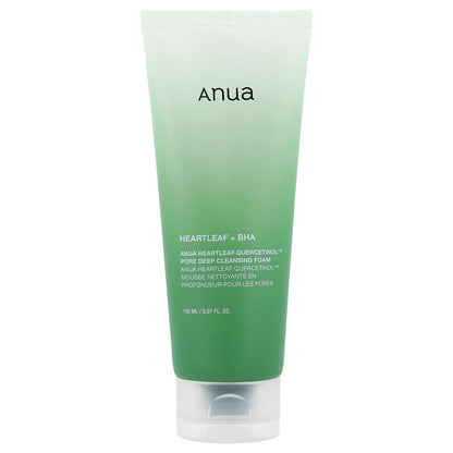 Anua Heartleaf Quercetinol Pore Deep Cleansing Foam – 150ml targeted blackhead and pore treatment available at Atelier De Glow UK.