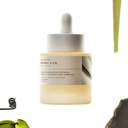 Lightweight, non-sticky texture of SKIN 1004 Retinol 0.2 Boosting Shot – Fast-absorbing formula for professional-grade "Glass Skin" repair at Atelier De Glow UK.