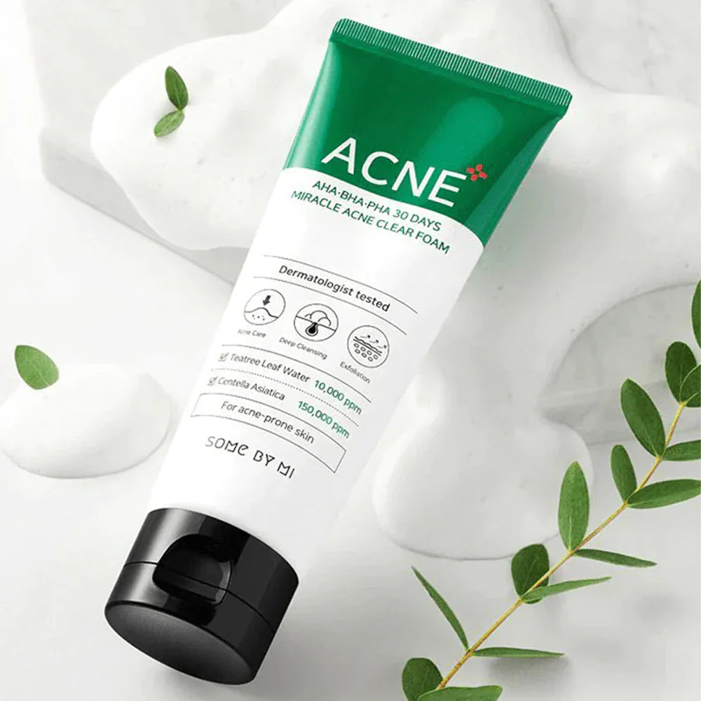 SOME BY MI AHA,BHA,PHA 30 Days Miracle Acne Clear Foam Mini 50ml | Atelier De Glow